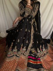 Black & Rust Heavily Embroidered Angrahkan