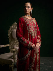 Regal Crimson Red Anarkali Suit