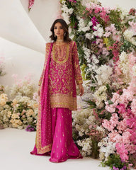 Shocking pink embellished outfit