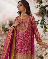 Shocking pink embellished outfit