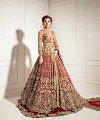 Red embellished outfit