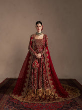 Maroon & Gold Layered Bridal Jacket Ensemble