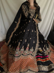 Black & Rust Heavily Embroidered Angrahkan