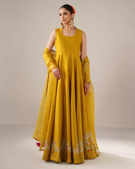 Yellow Embellished  Dress