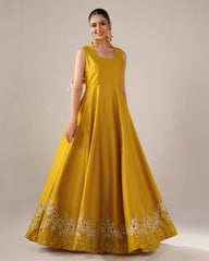 Yellow Embellished  Dress