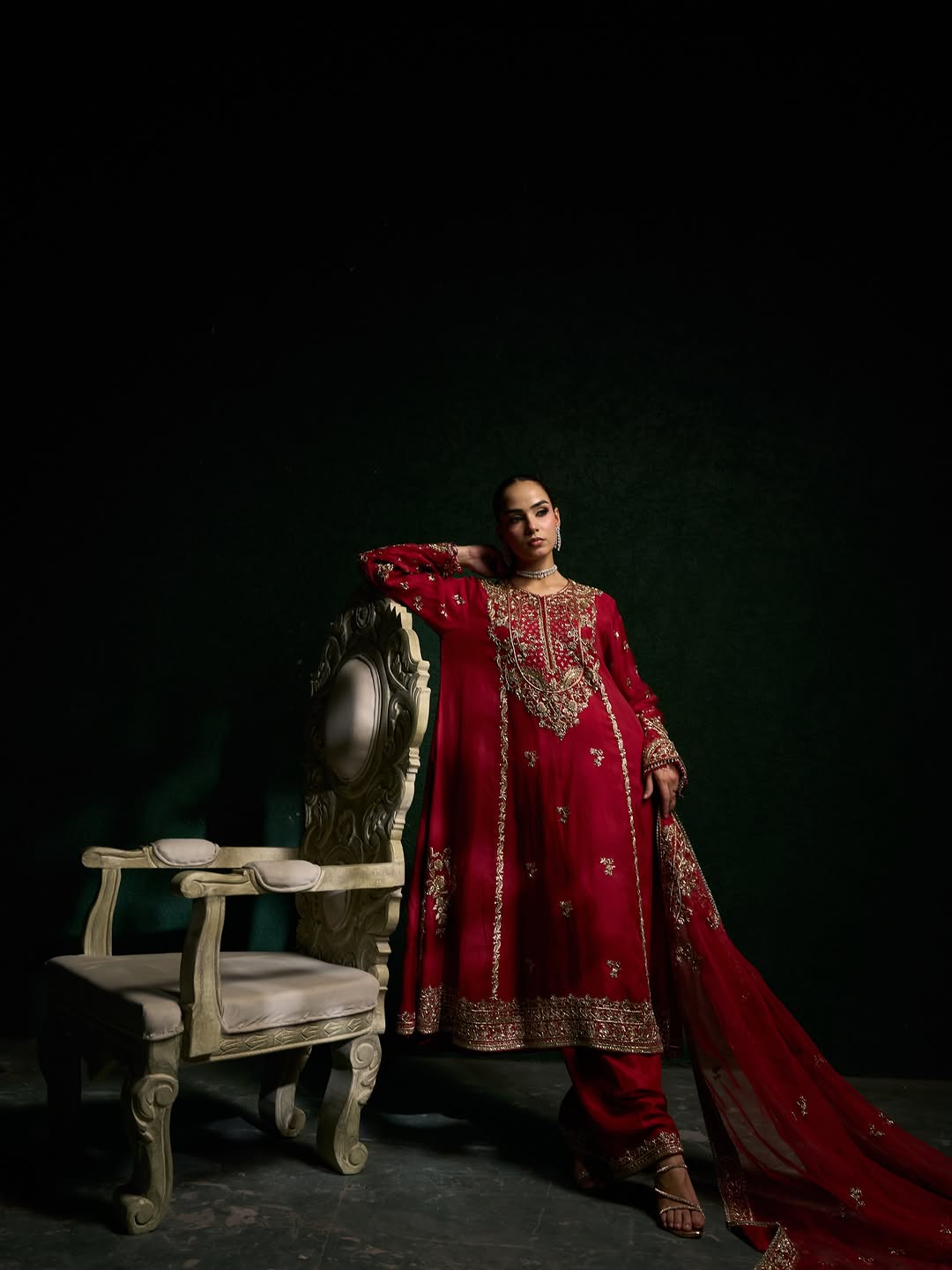 Regal Crimson Red  Anarkali Suit